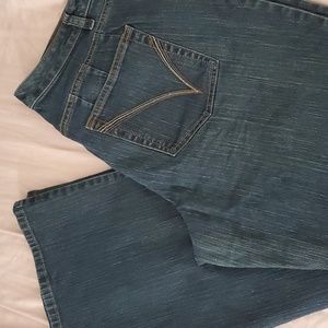 Lane Bryant Womens dark blue jeans size 1 tall stretch flare